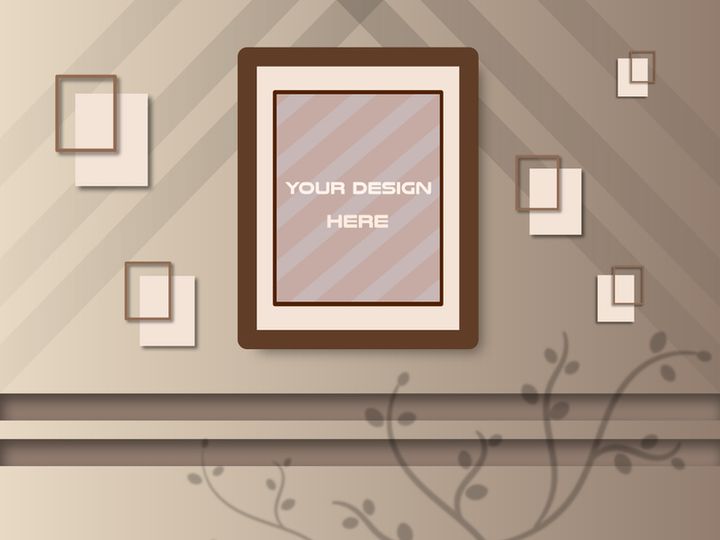 wall frame psd mockup