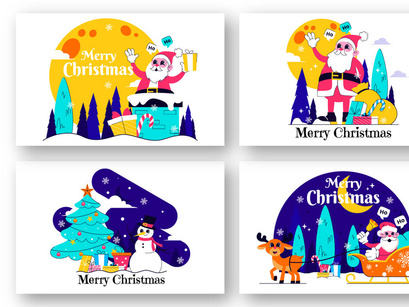 10 Merry Christmas Celebration Illustration