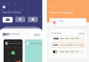 Payment concept screen with 2 options