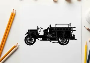 Vintage truck silhouette from early 20th century