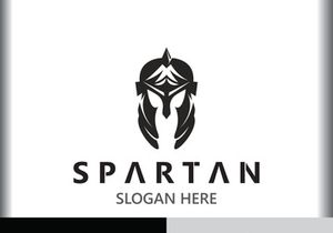 Spartan Helmet Warrior Logo template. spartan flat design vector