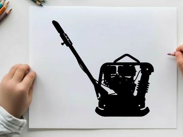 Silhouette of a black oil can with a long spout and handle