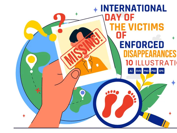 10 Victims of Enforced Disappearances Day Illustration