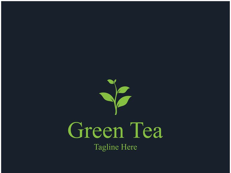 Tea cup logo vector design.Green tea vector logo template.