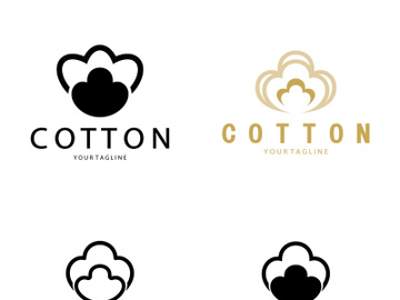 Soft natural organic cotton flower plant logo for cotton plantations, industries,business,textile,clothing and beauty,vector preview picture