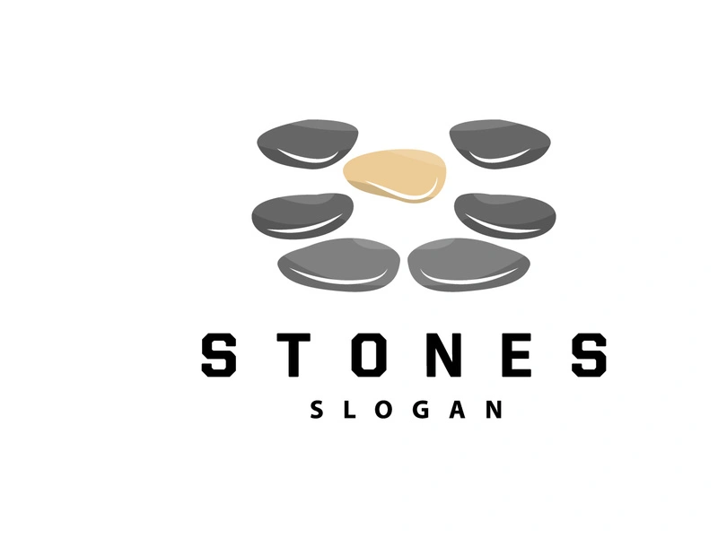 Stone Logo, Premium Elegant Design, Stone Balance Vector