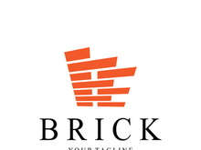 creative brick logo designs for buildings, architectural buildings, civil engineering, building materials shops