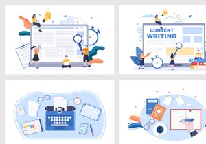 20 Content Writing or Journalist Vector Illustration