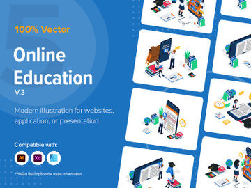 Online education illustration v3 preview picture