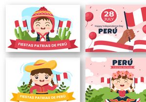 15 Fiestas Patrias Peru Illustration