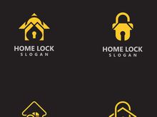 Home Lock logo design security key protection concept for business template