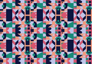 Red Blue Green Abstract geometric pattern