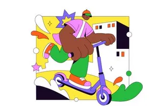 4 Scooter Vector Illustration