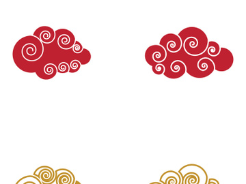 Chinese Cloud template vector icon illustration preview picture