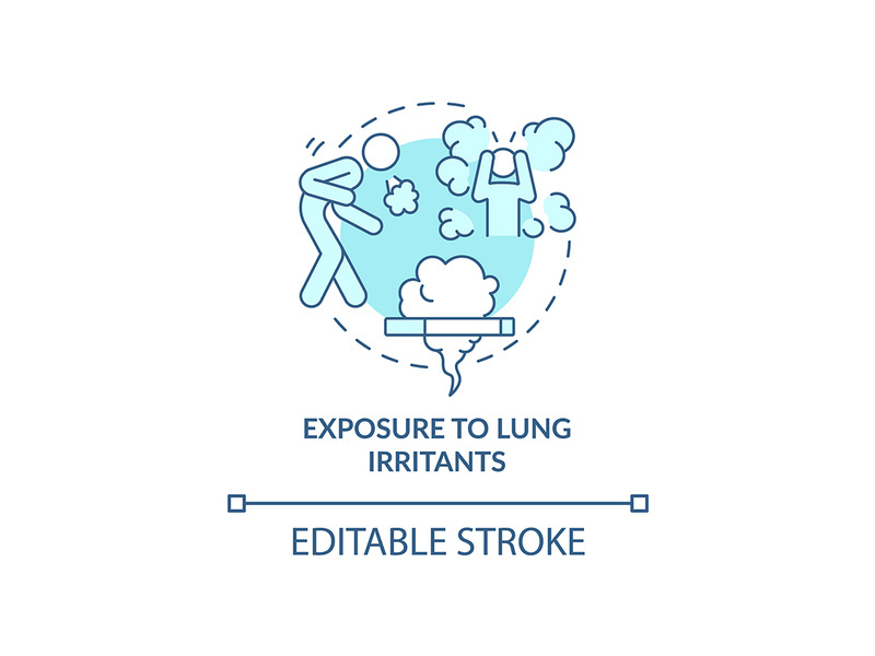 Exposure to lung irritants blue concept icon