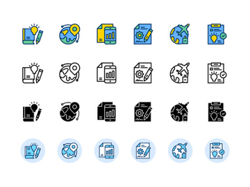 Business Progress Set Icon Pack. Vector Design. preview picture