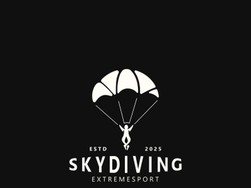 Skydiving logo sport high adventure Inspiration Silhouette Paragliding Template preview picture