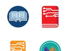 Digital book logo technology vector icon design