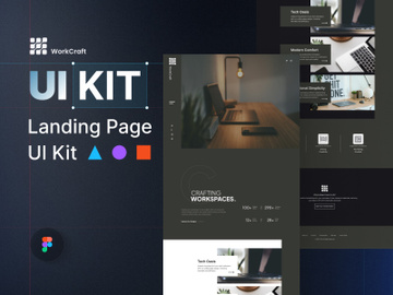 WorkCraft - Interior Design Landing Page UI Kit preview picture