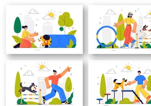 10 Dog Training Playground Illustration