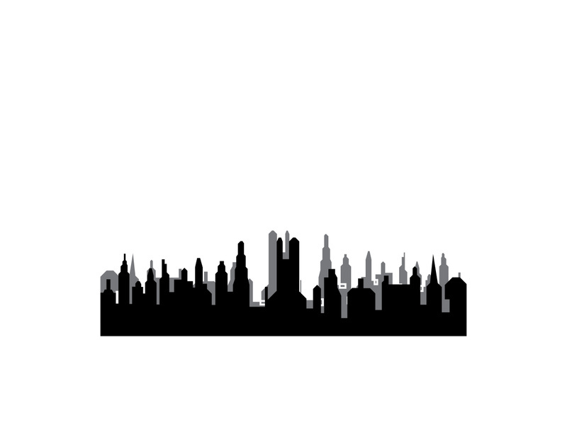 Modern City skyline illustration in flat design