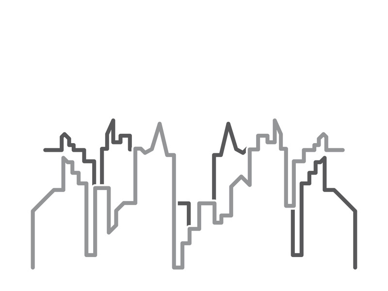 Modern city skyline icon silhouette vector illustration design