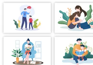 16 Parenting Psychology Family Illustration