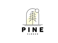 Pine Tree Logo, Luxurious Elegant Simple Design
