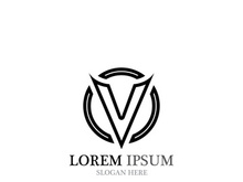 V Logo Template vector