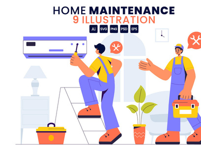 9 Home Maintenance Illustration