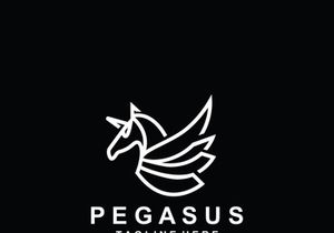 Pegasus horse Logo minimalist, Line art, Modern simple mascot, Mystic premium emblem
