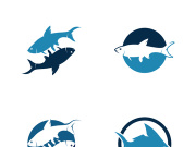 Fish logo icon template creative vector symbol