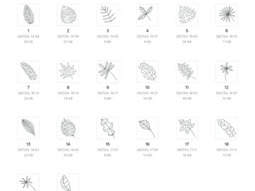 20 svg leaf elements line design art preview picture