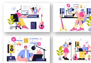 8 Music Production Illustration