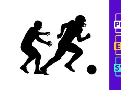 Two soccer players in action competing for the ball on the field