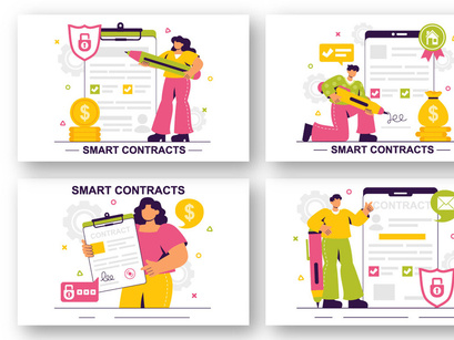 10 Digital Smart Contract Illustration