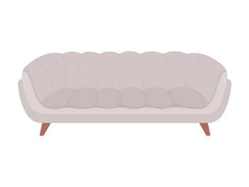 Grey couch semi flat color vector object preview picture