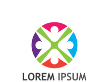 people community logo design with creative idea.