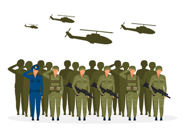 Military regime flat vector illustration preview picture