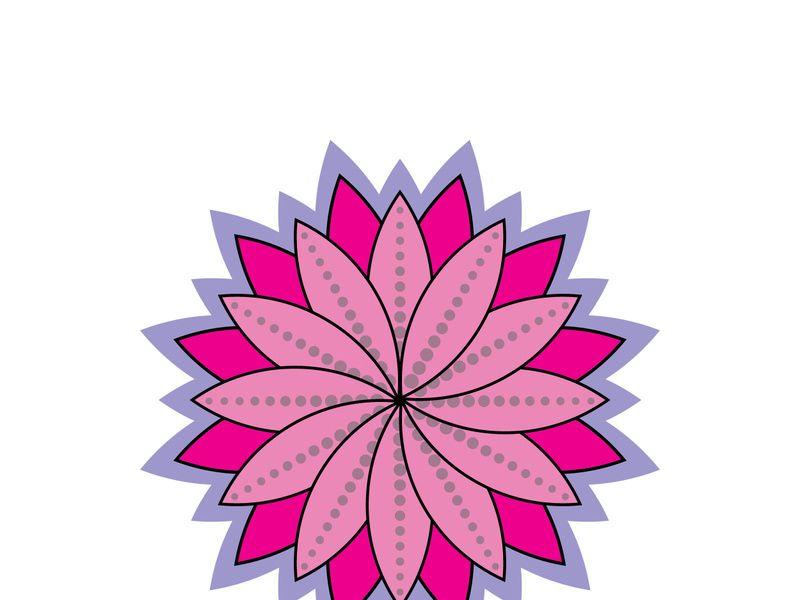 Traditional Asian colorful floral pattern Stained glass mosaic logo tile design inspiration