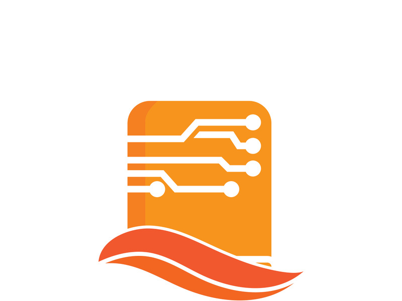 Digital book logo technology vector icon design