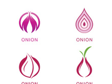 Onion logo vector , red onion icon . illustration Simple onion symbol