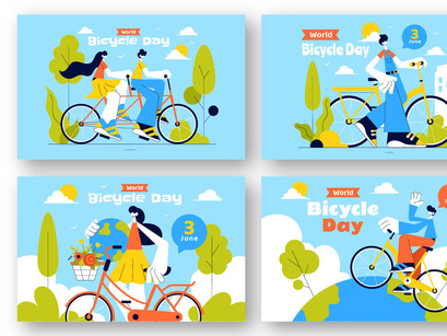 9 World Bicycle Day Illustration