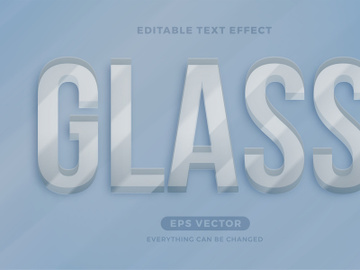 Glass editable text effect style vector preview picture