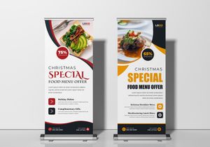 Food Menu Roll Up Banner Template Ver-1