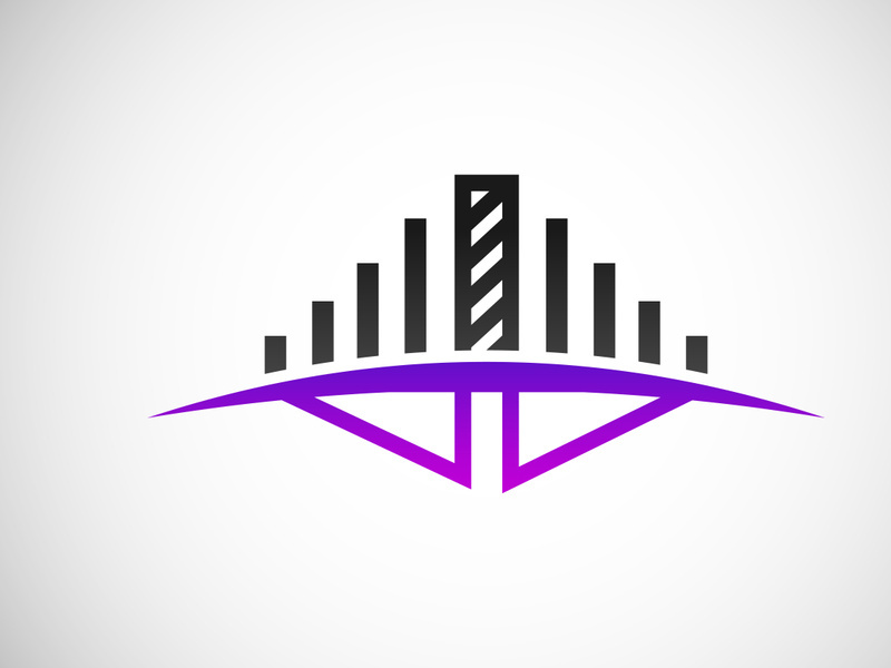 Creative abstract bridge logo design template