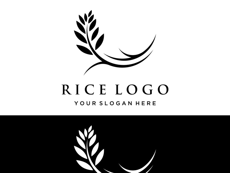 Rice organic farm natural plant logo for business , company , agriculture, product.