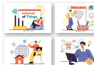9 IoT Technology Vector Illustration