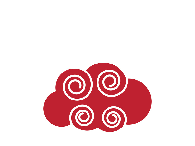 Chinese Cloud template vector icon illustration