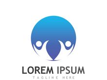 Community of people logo design with creative idea.